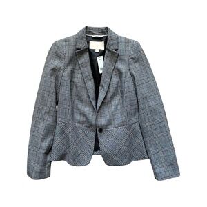 BANANA REPUBLIC Plaid Peplum Blazer NWT